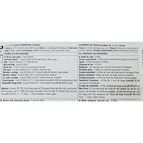 Simplicity 7213 Sewing Pattern Barbie Historical Dress Pattern Fashion Doll Gown - Picture 4 of 4